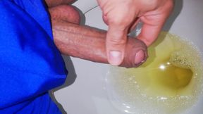 Desperate Pissing, and Intense Masturbation Big and Veiny Penis