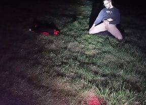 I Strip and Jerk off Outside at Night