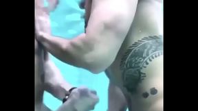 Underwater cum and masturbation.