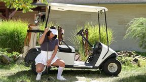 horny golf chick claudia bavel stretched out by instructors bbc gp2200