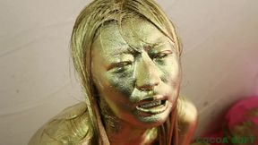Experience Sybian in gold paint