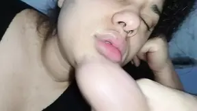 CREAMPIE ON THE SLUT'S FULL LIPS &mdash;  WITH THE BEST ASMR OF HER MOUTH