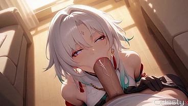 As soon as Feixiao saw my huge cock, she got all wet and begged me to make her my sex slave.[AI]