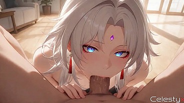 As soon as Feixiao saw my huge cock, she got all wet and begged me to make her my sex slave.[AI]