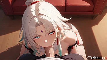 As soon as Feixiao saw my huge cock, she got all wet and begged me to make her my sex slave.[AI]