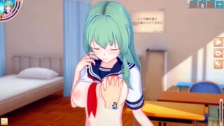 [Hentai Game Koikatsu! ]Have sex with Touhou Big tits Sanae Kochiya. 3DCG Erotic Anime Video.
