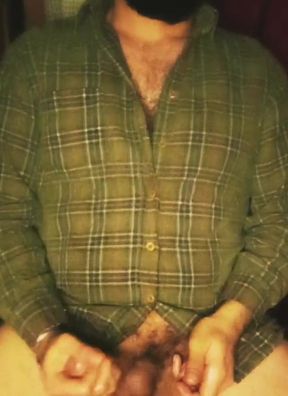 Bearded man, intense moment