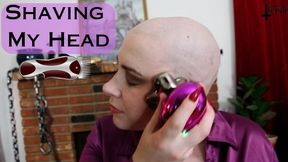 Shaving My Head - WMV - ft Jane Judge in this solo headshave scene where her huge tits get covered in hair cut from her short haired head! Watch her go all the way bald