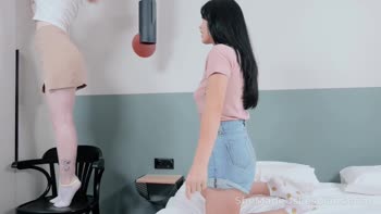 Lesbian Lovers Unite: Shaved Teens (18+) Share Sex Toy Delights
