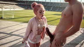 i fucked a cute fan with a big ass right on the field [ai]