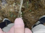 Stoner Guy with Tiny Dick Pissing Outdoors [POV]