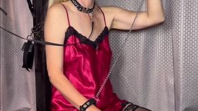 Submissive satin milf milking table dick worship (Eden Ivy)