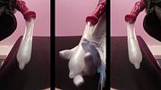 Giant Cumshot Massive Horse Cock Futanari - I want you to swallow the Full CUM Condom Semen Load !