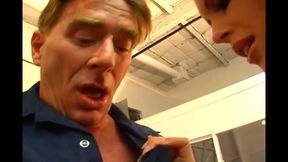 Crazy wild gangbang for a brunette beautiful slut