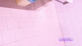 Pissing in the sink in a bathroom