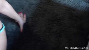 jimena lago fucks and sucks on a sofa in this homemade pov video.