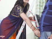 cute saree bhabhi gets naughty with her devar for rough and hard anal sex after ice massage on back