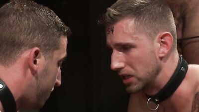 Van Darkholme, Spencer Reed & Troy Daniels in a wild BDSM gangbang with restrained fuckfest