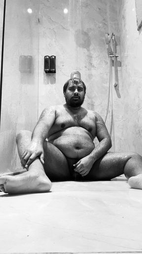 Young Bear Masturbates While Showering