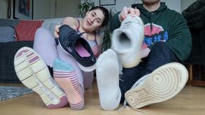 Worship a Couples Stinky After Gym Shoes, Socks & Feet