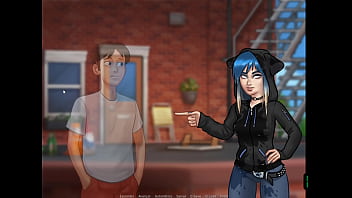 Teen blonde with big boobs seduces goth girl in school