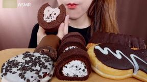 Asian Princess Yani ASMR Chocolate Feast Pt 4 Milk Chocolate and Cream rolls LOVERS Food Porn Fetish Chewing Licks Noisy Swallowing Close-Up No Talking tight Red Lips