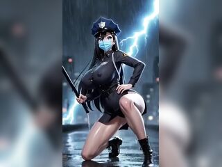 Cute police officer dance, Ai animation
