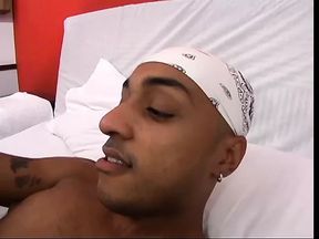 Horny black stud anal fucking sexy tranny after pole suck
