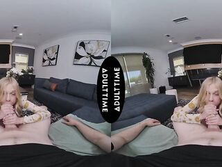 UP CLOSE VR - POV Tiny Blond Coco Lovelock Goes Into FERAL FRENZY Mode For Your Large Knob