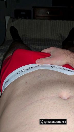 Big Bulge Jerking in Red Calvin Klein Underwear | PhantomGentX