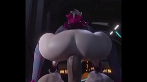 black cat d.va (overwatch) by threedust