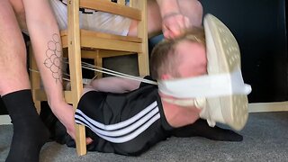 Twink torture: bound scally chav tickled and dominated - amateur bdsm fetish play