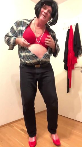 Wanking Pink Pantyhose