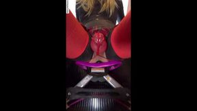 Leg workout in chastity leads to sissygasm