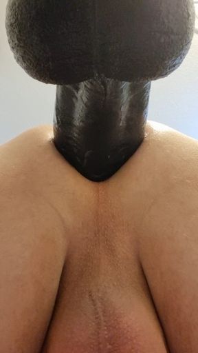 Huge Mr Hankey's Cyrus King dildo ravaging my ass. Balls deep