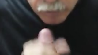 Old daddy give me blowjob and eat my cum 11