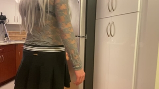 Hot Crossdresser Dildo Fucked in Kitchen