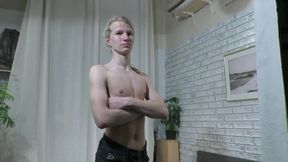 We are against the war! Blondy Debut Show. Blondy first time in front of camera. Posing, flexing and wanking... cumshot expected. Blondy is SuperTwinks.com model. 5 sites