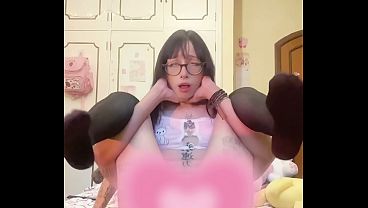 Petite Latina takes a big cock in the full Nelson position