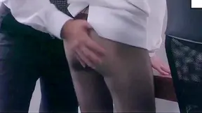 Japanese Secretary Shows Her Hot Stockings on Camera