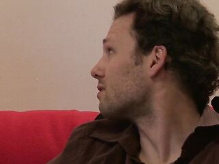 Cuck hubby sits in the corner during the time that his hotwife gets banged by a large ramrod