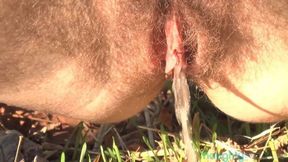 BTS Hairy Blonde Pees Outdoors