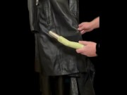Vacuuming Girlfriend's Italian Leather Jacket and Wetsuit with Vintage Electrolux Vacuum Cleaner
