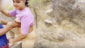 Cute school gril fuck her tight pussy in jungle outdoor xxx video, viral mms