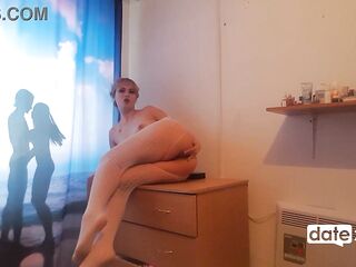 My coworker lost a bet and must make a naughty masturbation show for me :)