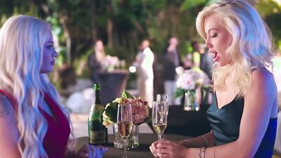 Elsa Jean and Ivy Wolfe are having 3way with a big black waiter