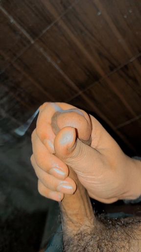 Solo masterbate enjoy in bathroom with big cock