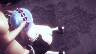 Re Zero Anime - Rem Head with point of view (Uncensored) - Japanese oriental Manga animated game porn