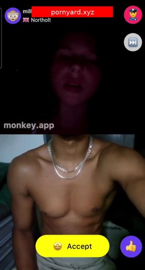 Teen girl shows off her reaction on webcam