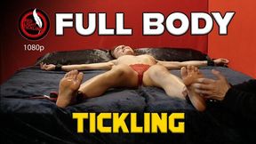 Ticklish Cute Brunette Luna Tied spread?eagle on the bed, Tied Up and Tickled | Intense Feet Tickling and Armpits Tickle | 1080p